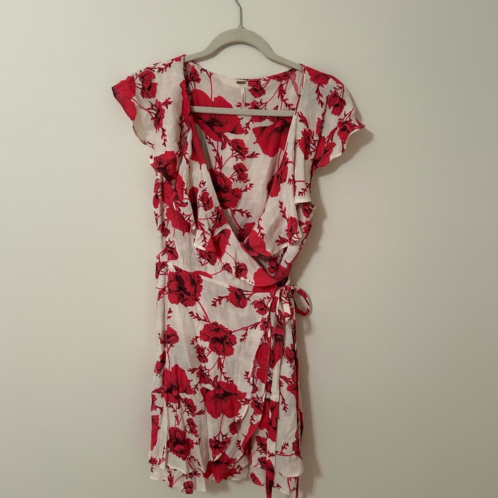 Free People Pink and White Floral Mini Dress